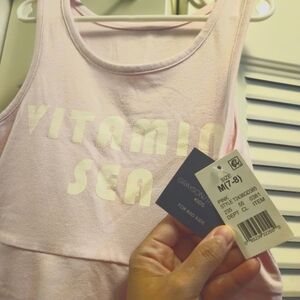"Vitamin Sea" Knee Length Summer Dress for Girls in Light Pink